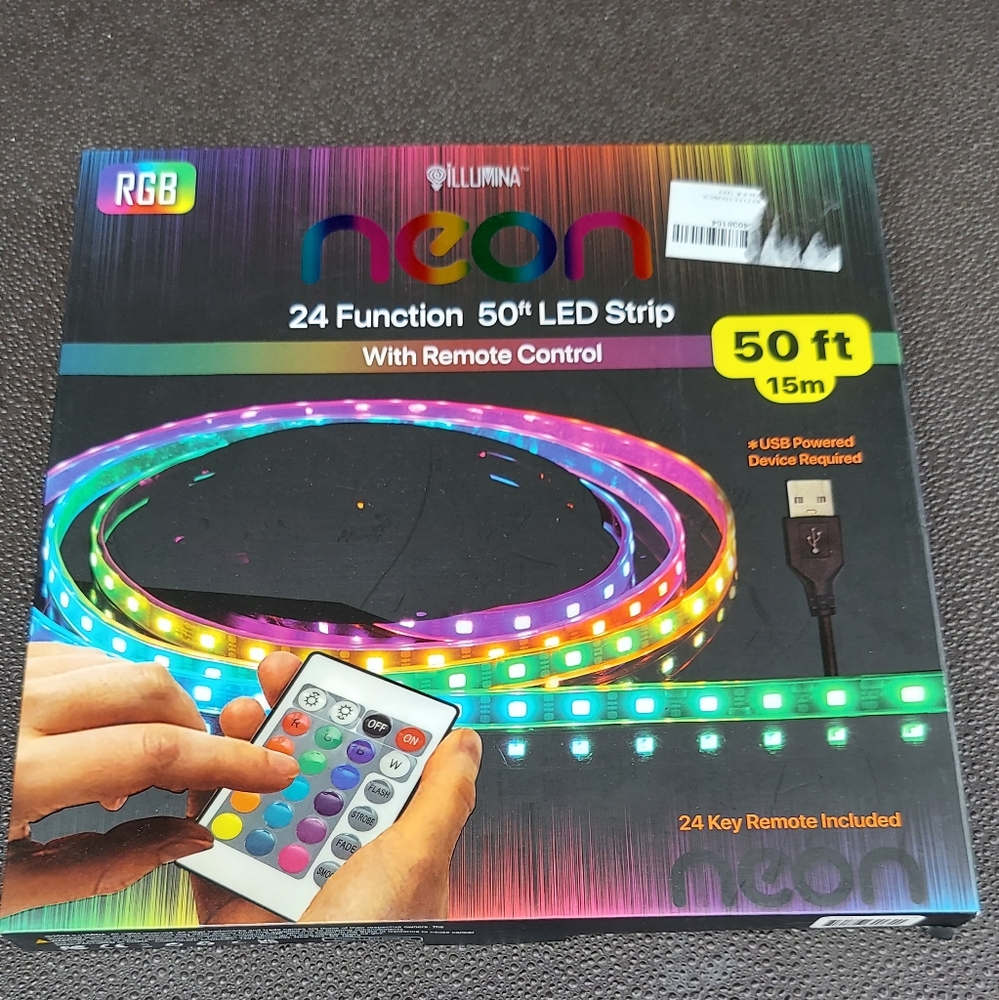 Illumina Neon 24 Function 50 Foot LED Strip With Remote Control NIB